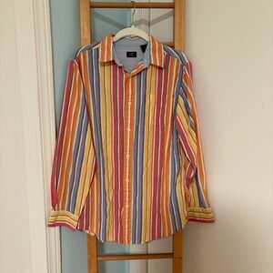 First Wave Striped Casual 90s Vintage Button Down Shirt